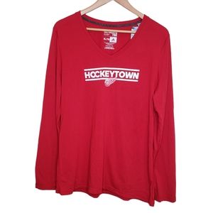 NEW Adidas x NHL Detroit Redwings Hockey Ultimate Tee Long Sleeve T-Shirt